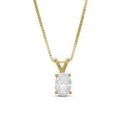 Oval Diamond Pendant, ⅓ Carat Total Weight, 14K Yellow Gold Discount