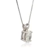 Oval Diamond Pendant, ¾ Carat Total Weight, 14K White Gold Hot
