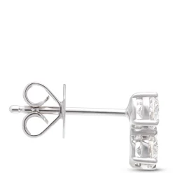 Oval Diamond Stud Earrings, 9/10 Total Carat Weight, 18K White Gold Discount