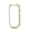Oval Hoop Diamond Earrings, 14K Yellow Gold Discount