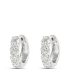Oval Hoop Diamond Earrings, 2 Total Carat Weight, 14K White Gold Online