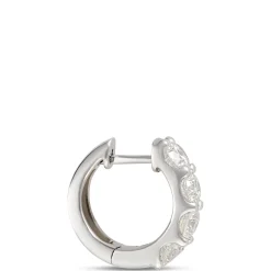 Oval Hoop Diamond Earrings, 2 Total Carat Weight, 14K White Gold Online
