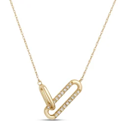 Oval Link Diamond Necklace, 14K Yellow Gold Best