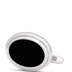 Oval Onyx Cufflinks, Sterling Silver Clearance