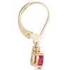 Oval Ruby and Diamond Dangle Earrings, 14K Yellow Gold New