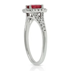 Oval Ruby & Diamond Ring 14K Sale