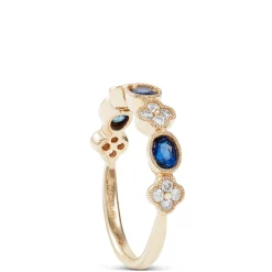Oval Sapphire and Diamond Ring, 14K Yellow Gold Discount