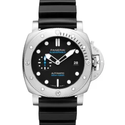 Panerai Submersible QuarantaQuattro Watch Steel Case Black Dial, 44mm New