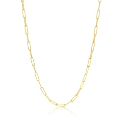 Paperclip Chain Necklace 14K, 18" New