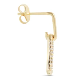 Paperclip Drop Diamond Earrings, 14K Yellow Gold Online