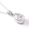 Pear Diamond Invisible Bezel Pendant, ½ Carat Total Weight, 14K White Gold Outlet