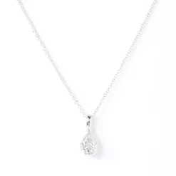 Pear Diamond Invisible Bezel Pendant, ½ Carat Total Weight, 14K White Gold Outlet