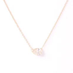 Pear Diamond Invisible Bezel Pendant, ½ Carat Total Weight, 14K Yellow Gold New