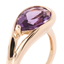 Pear Shaped Amethyst Ring, 14K Yellow Gold New