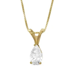 Pear Shaped Diamond Pendant, ¾ Carat Total Weight, 14K Yellow Gold Online