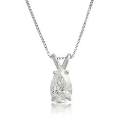 Pear Shaped Diamond Pendant, ¾ Carat Total Weight, 14K White Gold Discount