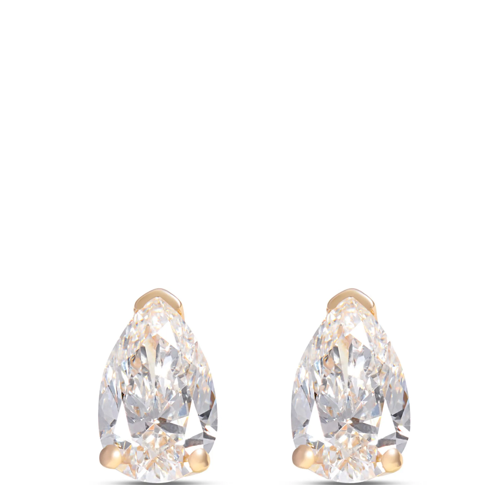 Pear Shaped Diamond Studs, 1 Carat Total Weight, 14K Yellow Gold Discount