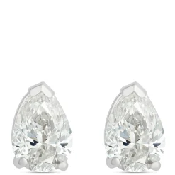 Pear Shaped Diamond Studs, 1 Carat Total Weight, in 14K White Gold