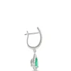 Pear-Shaped Emerald and Diamond Earrings, ⅓ Total Carat Weight, 14K White Gold Clearance
