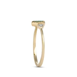 Pear Shaped Emerald Ring, 14K Yellow Gold Hot
