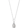 Pear Shaped Pendant with Round Diamonds, ⅓ Total Carat Weight, 14K White Gold Outlet