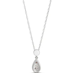 Pear Shaped Pendant with Round Diamonds, ⅓ Total Carat Weight, 14K White Gold Outlet