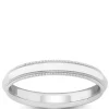 Polished Milgrain Edge Comfort Fit 3mm Band in Platinum