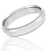 Polished Milgrain Edge Comfort Fit 5mm Band in Platinum Clearance