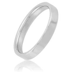 Polished Pipe Comfort Fit 3mm Band in Platinum New