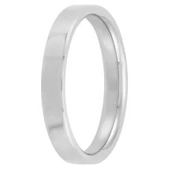 Polished Pipe Comfort Fit 3mm Band in Platinum New