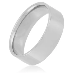 Polished Pipe Comfort Fit 7mm Band in Platinum New