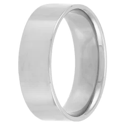 Polished Pipe Comfort Fit 7mm Band in Platinum New