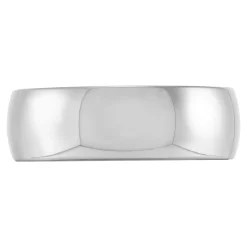 Polished Rounded Comfort Fit 7mm Band in Platinum