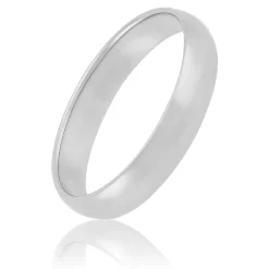 Polished Rounded 4mm Band in Platinum New