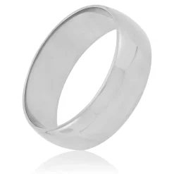 Polished Rounded 7mm Band in Platinum Hot