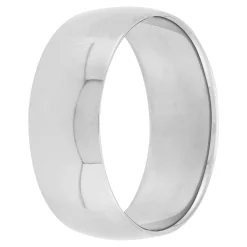 Polished Rounded 8mm Band in Platinum Outlet