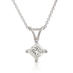 Princess Cut Diamond Pendant, ½ Carat Total Weight, 14K White Gold