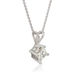 Princess Cut Diamond Pendant, ½ Carat Total Weight, 14K White Gold