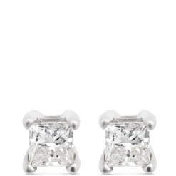 Princess Cut Diamond Studs, 14K White Gold Best
