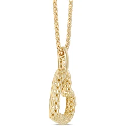 Toscano Quilted Heart Pendant Necklace in 14K Yellow Gold Discount