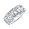 Rahaminov Oval and Emerald Cut Diamond Halo Ring, 18K White Gold Outlet