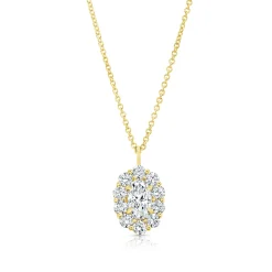 Rahaminov Oval and Round Diamonds Necklace, 18K Yellow Gold Hot