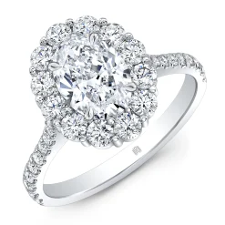 Rahaminov Oval Diamond Halo Ring 18K Outlet