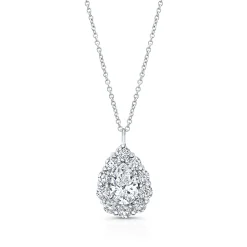 Rahaminov Pear Shaped Halo Diamond Necklace, 18K White Gold Best
