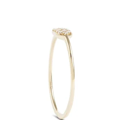 Rectangle Pave Diamond Ring, 14K Yellow Gold Hot