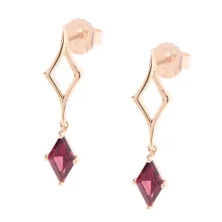 Rhodolite Dangle Earrings, 14K Yellow Gold Sale