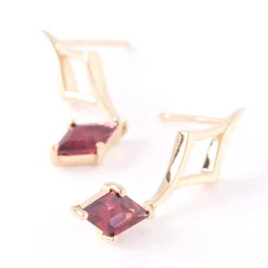 Rhodolite Dangle Earrings, 14K Yellow Gold Sale