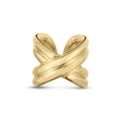 Roberto Coin Criss Cross Fashion Ring 18K Yellow Gold. Outlet