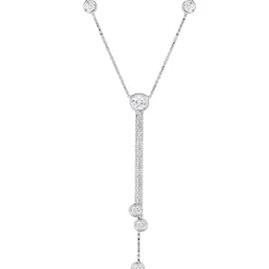 Roberto Coin Diamonds By The Inch Triple Drop Necklace 18K White Gold Discount