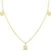 Roberto Coin Diamonds By The Inch 18K Gold Dangling 3 Station Necklace, 17″ Clearance